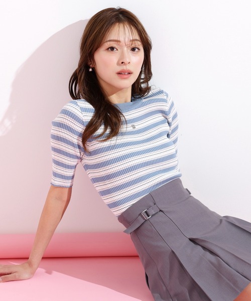 JILL by JILL STUART(ジルバイジルスチュアート)の「◇マルチボーダーニット(ニット/セーター・レディース・ブルー系その他/ブラウン系その他/ピンク系その他・FREE)」の13枚目の写真