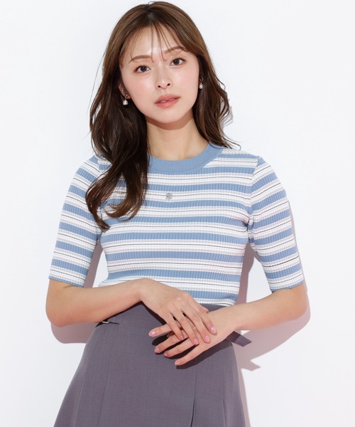 JILL by JILL STUART(ジルバイジルスチュアート)の「◇マルチボーダーニット(ニット/セーター・レディース・ブルー系その他/ブラウン系その他/ピンク系その他・FREE)」の15枚目の写真