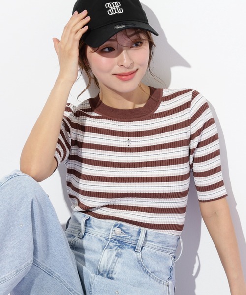 JILL by JILL STUART(ジルバイジルスチュアート)の「◇マルチボーダーニット(ニット/セーター・レディース・ブルー系その他/ブラウン系その他/ピンク系その他・FREE)」の21枚目の写真