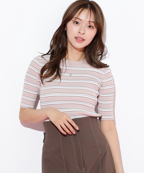 JILL by JILL STUART(ジルバイジルスチュアート)の「◇マルチボーダーニット(ニット/セーター・レディース・ブルー系その他/ブラウン系その他/ピンク系その他・FREE)」の4枚目の写真