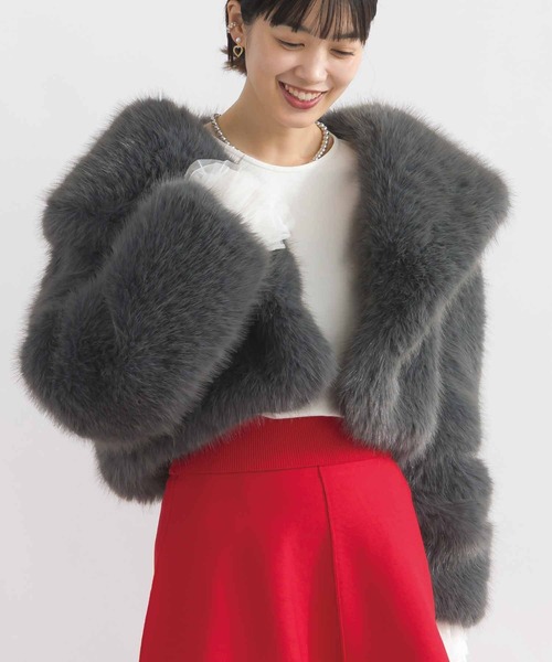 PICCIN(ピッチン)の「フェイクファージャケット(その他アウター・レディース・グレー/ブルーグレー/ブラウン・M)」の12枚目の写真