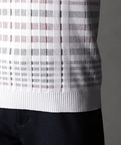 NICOLE CLUB FOR MEN（ニコルクラブフォーメン）の「転換裏ボーダーニット（ニット/セーター・メンズ・ブラック系/ホワイト系1/ホワイト系2/ホワイト系3・MEDIUM/LARGE/X-LARGE）」の13枚目の写真