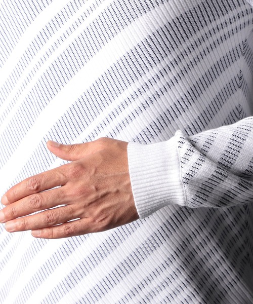 NICOLE CLUB FOR MEN（ニコルクラブフォーメン）の「転換裏ボーダーニット（ニット/セーター・メンズ・ブラック系/ホワイト系1/ホワイト系2/ホワイト系3・MEDIUM/LARGE/X-LARGE）」の17枚目の写真