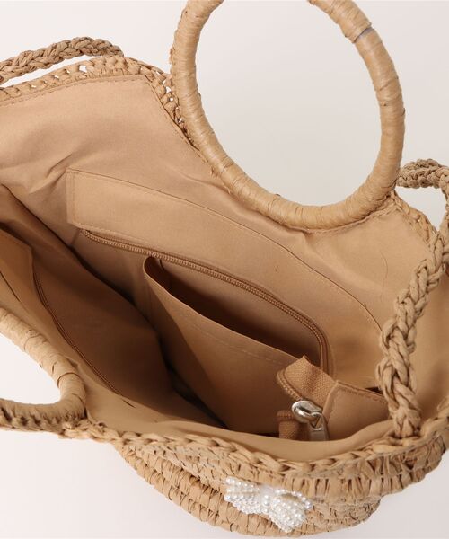 tocco closet（トッコ　クローゼット）の「【ZOZO限定】パールリボンカゴバック（かごバッグ・レディース・ベージュ/ブラウン・FREE）」の5枚目の写真