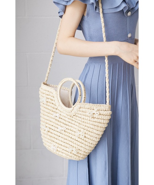 tocco closet（トッコ　クローゼット）の「【ZOZO限定】パールリボンカゴバック（かごバッグ・レディース・ベージュ/ブラウン・FREE）」の11枚目の写真