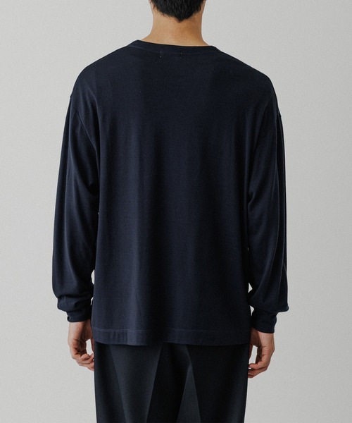 ADAM ET ROPE'(アダムエロペ)の「【NIKKE】ウール天竺 ロングスリーブ ニットTシャツ(Tシャツ/カットソー・メンズ・ネイビー/ブラック・M/L)」の5枚目の写真