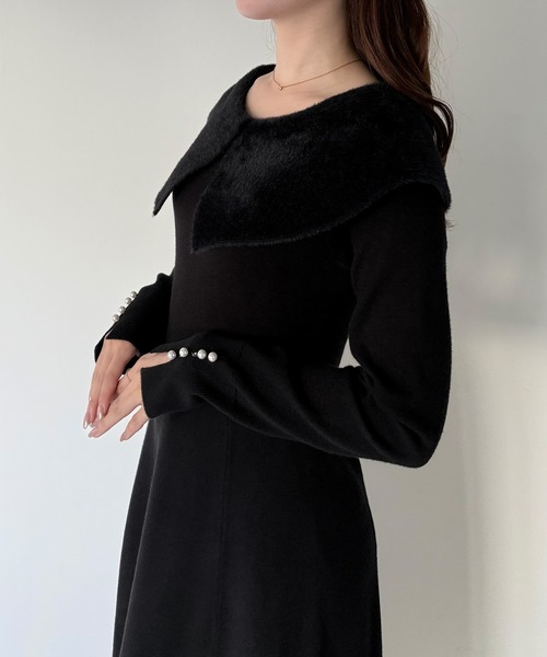 クラシカルカラーフレアニットワンピース（ワンピース）｜mipiarl