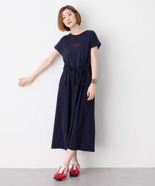 Petit Honfleur（プチオンフルール）の「カーゴドッキングワンピース【接触冷感】（ワンピース・レディース・グレー/ネイビー・M/L）」の20枚目の写真