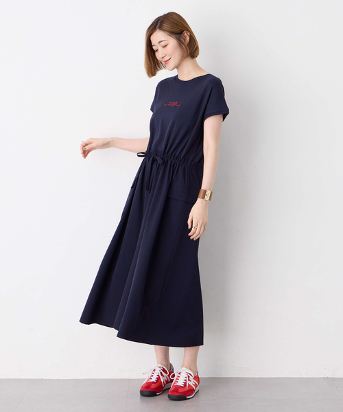 Petit Honfleur（プチオンフルール）の「カーゴドッキングワンピース【接触冷感】（ワンピース・レディース・グレー/ネイビー・M/L）」の21枚目の写真