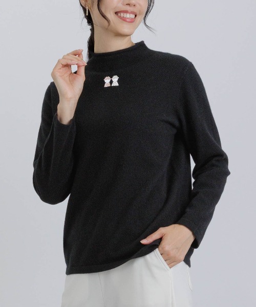 STUDIO PICONE(スタジオピッコーネ)の「カシミヤ100%ロール襟ニット(ニット/セーター・レディース・レッド/ベージュ/ブラック・M/L)」の10枚目の写真