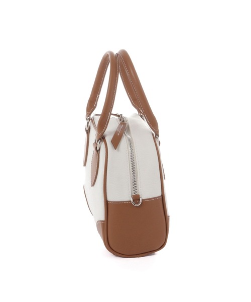 LAKOLE（ラコレ）の「キャンバスコンビボストンバッグ / 585001（ハンドバッグ・レディース・オフホワイト/ベージュ・FREE）」の3枚目の写真