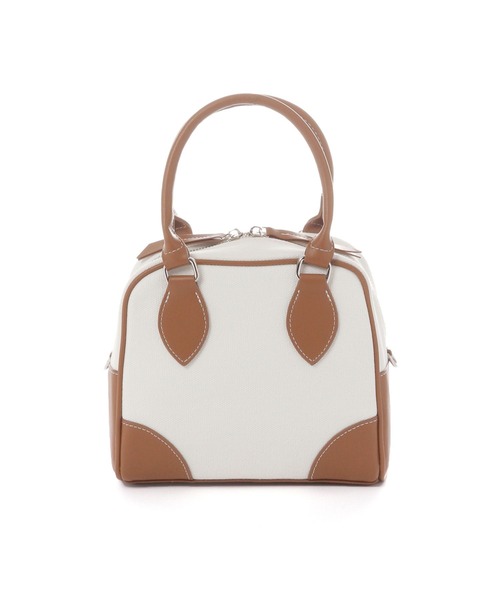 LAKOLE（ラコレ）の「キャンバスコンビボストンバッグ / 585001（ハンドバッグ・レディース・オフホワイト/ベージュ・FREE）」の4枚目の写真