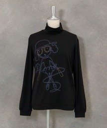 ほぼ新品　美品　ピッコーネ　PICONE タートルネック　長袖Tシャツ 黒　綿 STUDIO PICONE｜スタジオピッコーネのTシャツ/カットソー（ブラック