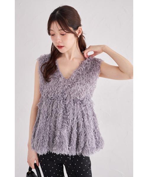 ZOZO限定】シャギーペプラムトップス（ベスト）｜tocco closet