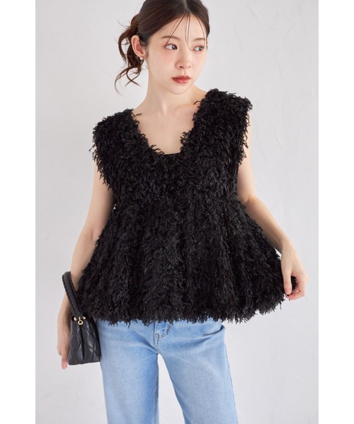 ZOZO限定】シャギーペプラムトップス（ベスト）｜tocco closet