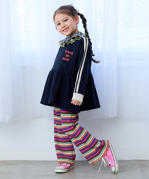 MARKEY'S(マーキーズ)の「ふわリブボーダーフレアーパンツ(その他パンツ・キッズ・イエロー系その他/ピンク系その他・90/95/100/110/130/140/150/80/120)」の8枚目の写真