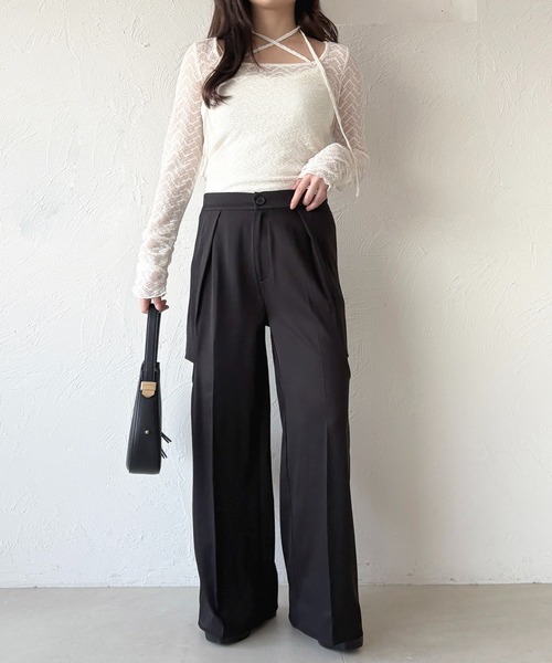 apres jour(アプレジュール)の「カットアウトストレートスラックスパンツ(その他パンツ・レディース・ライトベージュ/ブラック/チャコールグレー・X-LARGE/MEDIUM)」の12枚目の写真