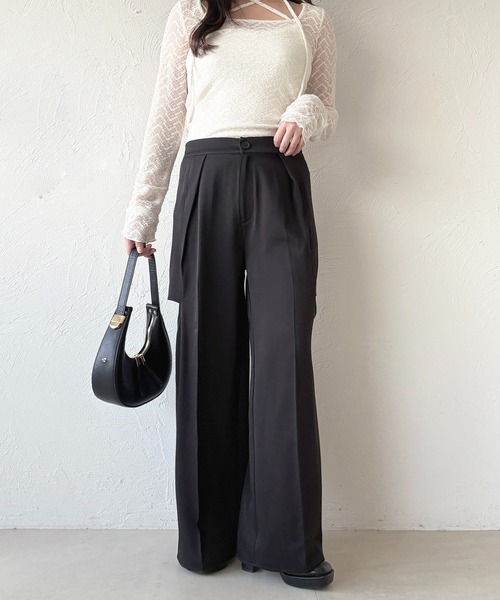 apres jour(アプレジュール)の「カットアウトストレートスラックスパンツ(その他パンツ・レディース・ライトベージュ/ブラック/チャコールグレー・X-LARGE/MEDIUM)」の9枚目の写真