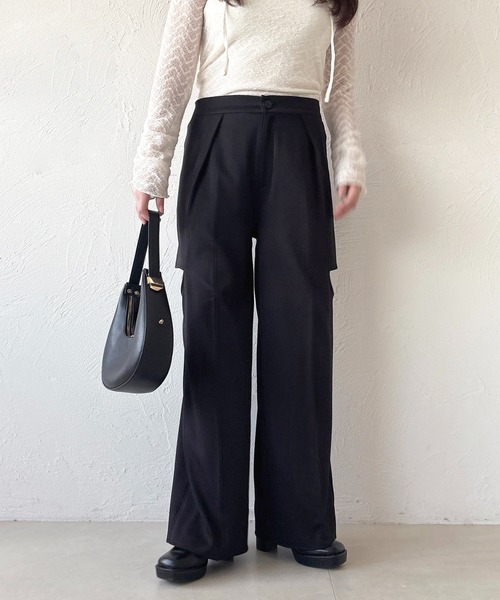 apres jour(アプレジュール)の「カットアウトストレートスラックスパンツ(その他パンツ・レディース・ライトベージュ/ブラック/チャコールグレー・X-LARGE/MEDIUM)」の6枚目の写真