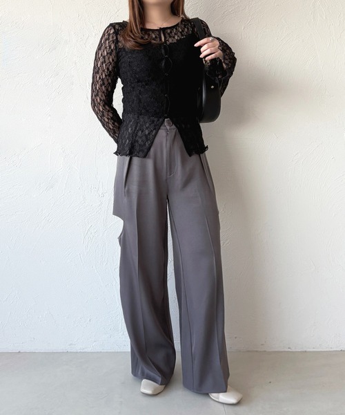 apres jour(アプレジュール)の「カットアウトストレートスラックスパンツ(その他パンツ・レディース・ライトベージュ/ブラック/チャコールグレー・X-LARGE/MEDIUM)」の21枚目の写真