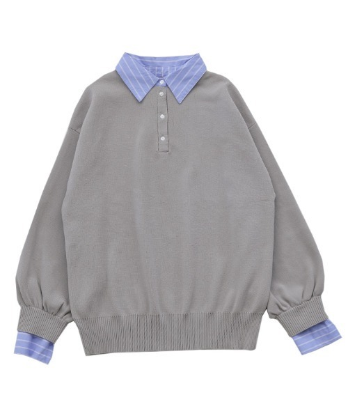 select MOCA(セレクトモカ)の「シャツカラードッキングニット(ニット/セーター・レディース・ブラウン/ブラック/チャコールグレー/アイボリー/ブラウン系その他・FREE)」の17枚目の写真
