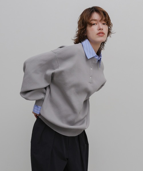 select MOCA(セレクトモカ)の「シャツカラードッキングニット(ニット/セーター・レディース・ブラウン/ブラック/チャコールグレー/アイボリー/ブラウン系その他・FREE)」の18枚目の写真