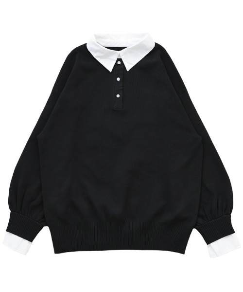 select MOCA(セレクトモカ)の「シャツカラードッキングニット(ニット/セーター・レディース・ブラウン/ブラック/チャコールグレー/アイボリー/ブラウン系その他・FREE)」の14枚目の写真