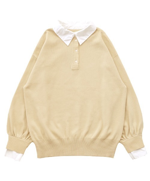 select MOCA(セレクトモカ)の「シャツカラードッキングニット(ニット/セーター・レディース・ブラウン/ブラック/チャコールグレー/アイボリー/ブラウン系その他・FREE)」の12枚目の写真