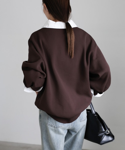 select MOCA(セレクトモカ)の「シャツカラードッキングニット(ニット/セーター・レディース・ブラウン/ブラック/チャコールグレー/アイボリー/ブラウン系その他・FREE)」の15枚目の写真