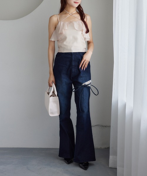 one after another NICE CLAUP(ワンアフターアナザーナイスクラップ)の「【再入荷】フリルキャミソール(キャミソール・レディース・サックスブルー/ドット/ピンク・FREE)」の7枚目の写真