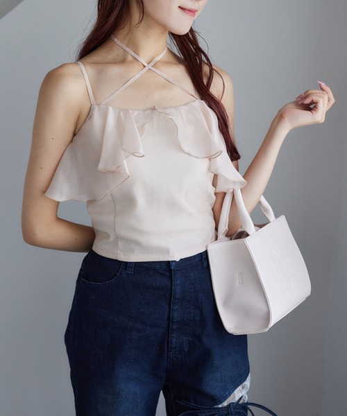 one after another NICE CLAUP(ワンアフターアナザーナイスクラップ)の「【再入荷】フリルキャミソール(キャミソール・レディース・サックスブルー/ドット/ピンク・FREE)」の5枚目の写真