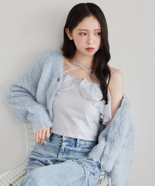 one after another NICE CLAUP(ワンアフターアナザーナイスクラップ)の「【再入荷】フリルキャミソール(キャミソール・レディース・サックスブルー/ドット/ピンク・FREE)」の6枚目の写真