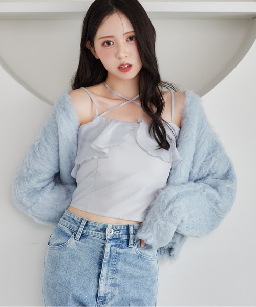 one after another NICE CLAUP(ワンアフターアナザーナイスクラップ)の「【再入荷】フリルキャミソール(キャミソール・レディース・サックスブルー/ドット/ピンク・FREE)」の8枚目の写真