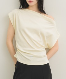 【完売次第終了アイテム/ヘルシーな肌みせが叶う◎】2wayワンショルフレンチスリーブカットソー