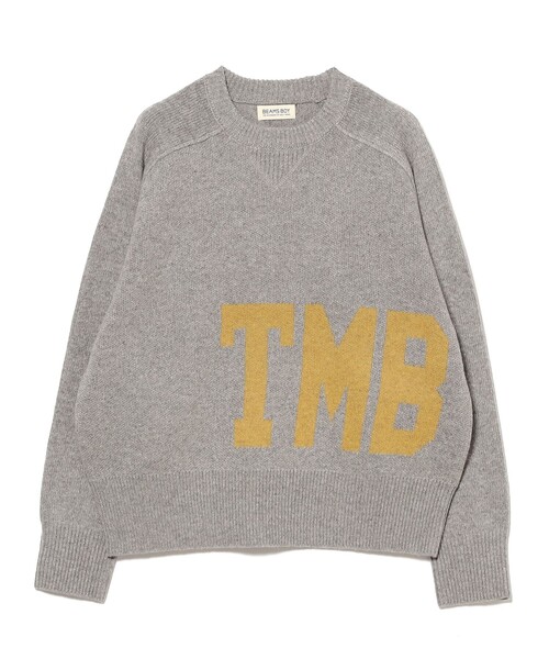BEAMS BOY（ビームスボーイ）の「ビッグ ロゴ クルーネック ニット（ニット/セーター・レディース・グレー/ネイビー・ONE SIZE）」の22枚目の写真