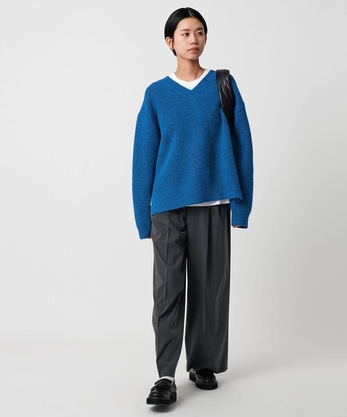 CITEN（シテン）の「＜CITEN＞モチモチVネックニット（ニット/セーター・レディース・ダークグレー/コバルトブルー/ダークブラウン・FREE）」の5枚目の写真