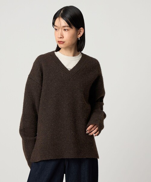 CITEN（シテン）の「＜CITEN＞モチモチVネックニット（ニット/セーター・レディース・ダークグレー/コバルトブルー/ダークブラウン・FREE）」の8枚目の写真