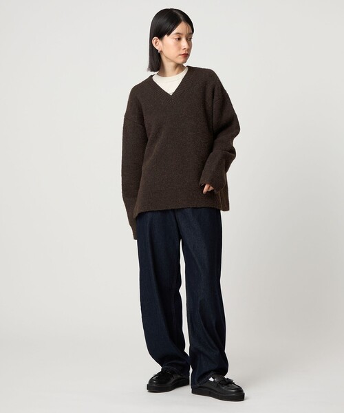 CITEN（シテン）の「＜CITEN＞モチモチVネックニット（ニット/セーター・レディース・ダークグレー/コバルトブルー/ダークブラウン・FREE）」の10枚目の写真