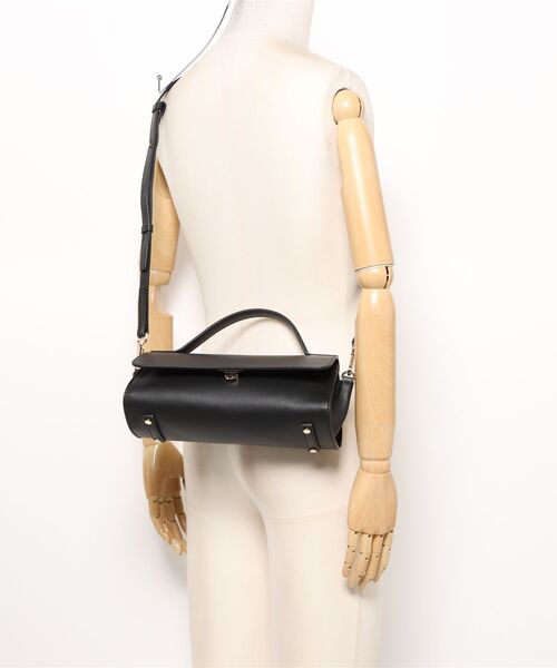 LORISTELLA（ロリステッラ）の「【LORISTELLA】レザーワイドフラップバッグ(Q56470)（ハンドバッグ・レディース・ダークブラウン/ブラック・ALL）」の6枚目の写真