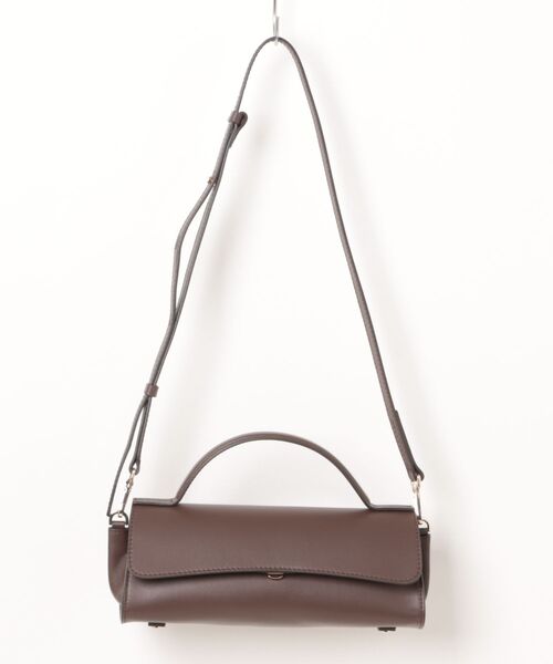 LORISTELLA（ロリステッラ）の「【LORISTELLA】レザーワイドフラップバッグ(Q56470)（ハンドバッグ・レディース・ダークブラウン/ブラック・ALL）」の7枚目の写真