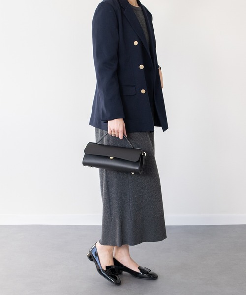 LORISTELLA（ロリステッラ）の「【LORISTELLA】レザーワイドフラップバッグ(Q56470)（ハンドバッグ・レディース・ダークブラウン/ブラック・ALL）」の12枚目の写真