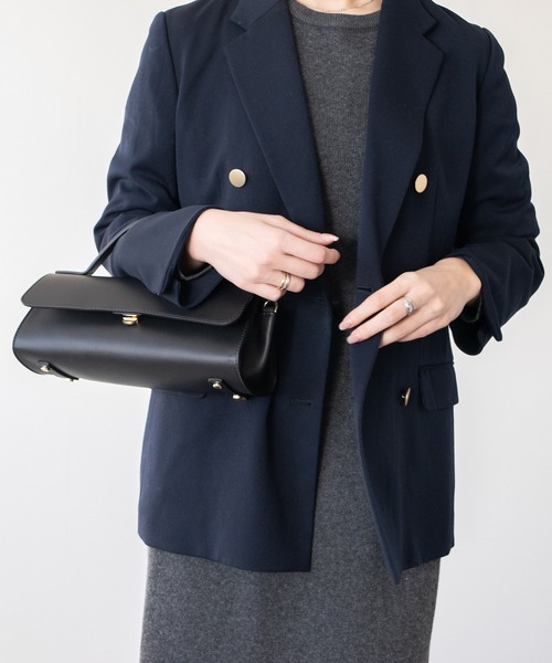 LORISTELLA（ロリステッラ）の「【LORISTELLA】レザーワイドフラップバッグ(Q56470)（ハンドバッグ・レディース・ダークブラウン/ブラック・ALL）」の13枚目の写真