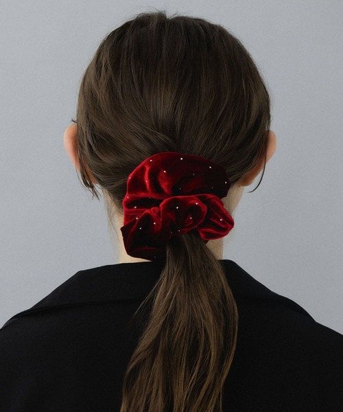 セール】【LA MUE】スタッズドットベロアシュシュ（シュシュ）｜LA MUe