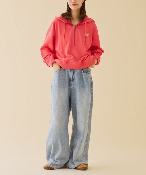 DISCUS（ディスカス）の「【DISCUS】裏毛ハーフジップパーカー（パーカー・レディース・レッド/グレー/ネイビー・LARGE/MEDIUM/SMALL）」の5枚目の写真