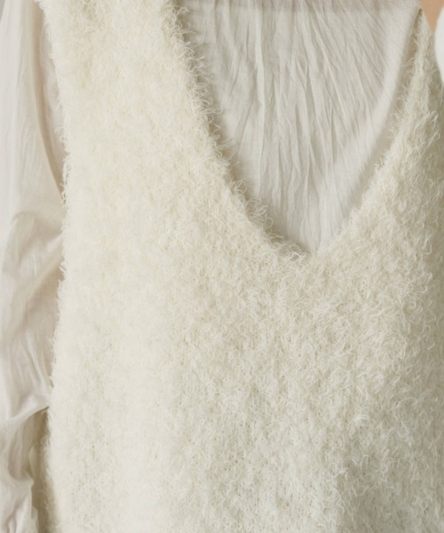 Libra Cue（リブラ キュー）の「Vネックニットジレ（ベスト・レディース・アイボリー・FREE）」の11枚目の写真