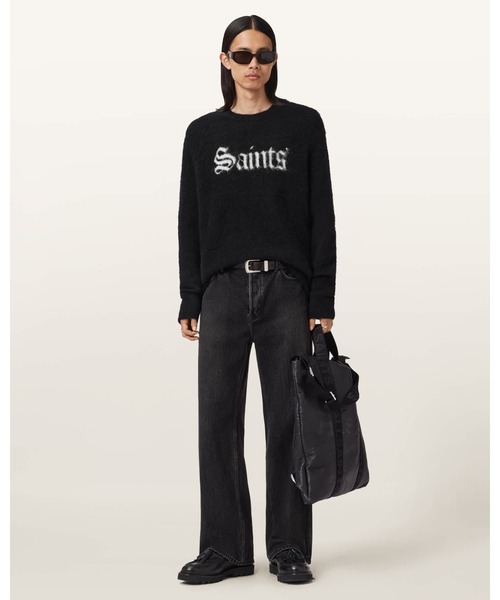 ALLSAINTS(オールセインツ)の「SAINTS WOOL BLEND JUMPER| SAINTS ウール ブレンド ニット・セーター(ニット/セーター・メンズ・ブラック×ホワイト・M/L/XS/S)」の5枚目の写真