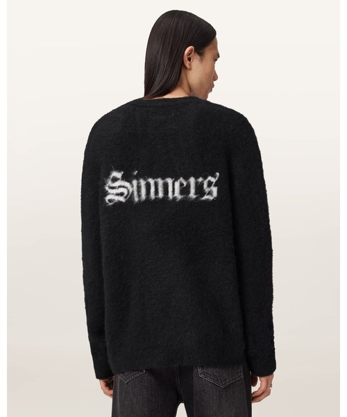 ALLSAINTS(オールセインツ)の「SAINTS WOOL BLEND JUMPER| SAINTS ウール ブレンド ニット・セーター(ニット/セーター・メンズ・ブラック×ホワイト・M/L/XS/S)」の8枚目の写真