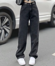 【ウエスト調整できる】デニムパンツ