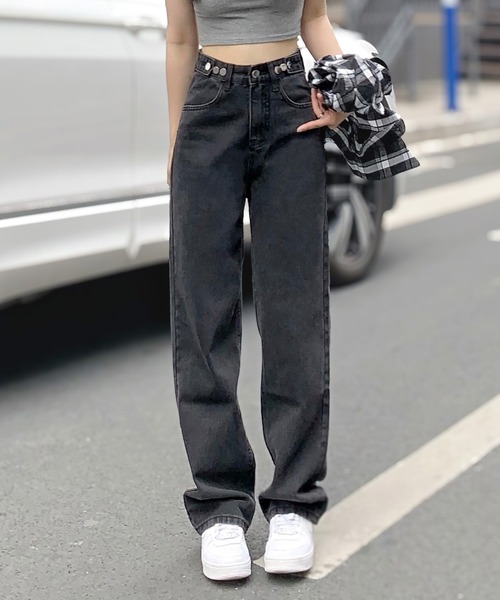 by LEGNA（バイレグナ）の「【ウエスト調整できる】デニムパンツ（デニムパンツ・レディース・ライトブルー/ブルー/ブラック系・X-LARGE/LARGE/MEDIUM）」の12枚目の写真