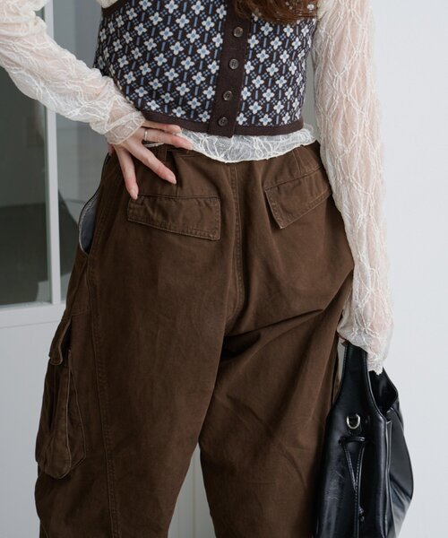 Kastane(カスタネ)の「【2サイズ展開/低身長サイズ】ダックカーゴパンツ(カーゴパンツ・レディース・ブラック/ブラウン・0/1)」の20枚目の写真